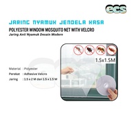 Window Mosquito Net with Velcro 1.5x1.5M Polyester Gauze