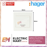 Hager WGML2D1NWH MUSE 20AX 1 Gang DP Switch w/ Neon marked WATER HEATER (Suitable for HDB BTO CONDO 