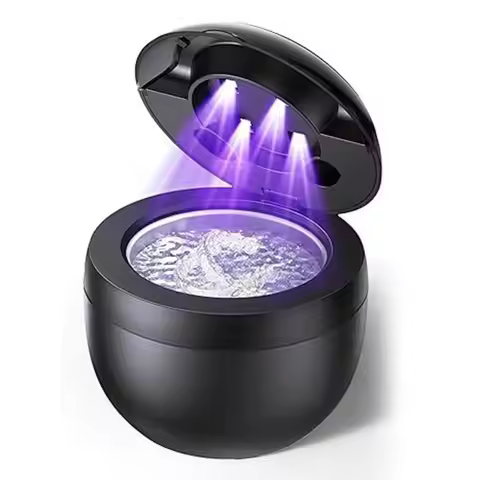 AT19-Portable Ultrasonic For Denture Cleaner With UV Function For Denture Toothbrush Head Jewelry Cl