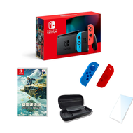 【Nintendo 任天堂】Switch主機日本公司貨+遊戲選一 贈周邊(收納包+果凍套+保護貼)/ 薩爾達王國之淚