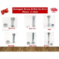Autogate Screw &amp; Nut for Arm Motor - Dnor 212 / Dnor 712 / OAE 333A / E3000 / AGT / G-Cora (1 set)