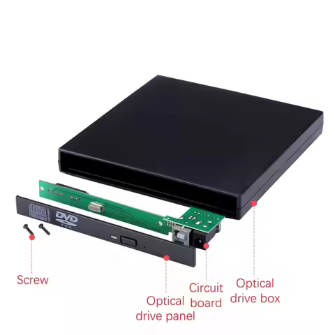 Slim USB 2.0 12.7mm IDE To External CD DVD Optical Drive Enclosure Case Laptop Laptop Optical Drive 
