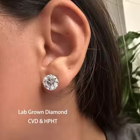 IGI Certified 10 Ctw DEF Color/VS VVS Clarity Circular Lab Grown Diamond Large Diamond Earrings