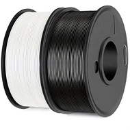 Black & White PLA 3D Printer 1.75mm Filament Bundle for 3D Printing, 2 Spools 250g Each