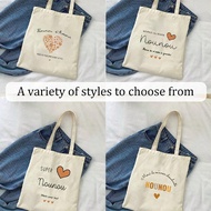 1pc French "Merci De M'aimer" & "Super Nounou" Floral Print Handbag - Lightweight Foldable Letter Pr