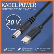 OOTDTY USB Type C to DC Power Cable 5.5x2.5mm CCTV Router Charger 97cm - PA12M