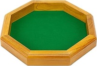 12-inch Felt-Lined Wooden Dice Trays by Wiz Dice (Octagon)