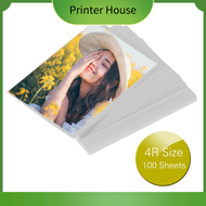 Professional 4R Size 100 Sheets Glossy Photo Paper 4.0 * 6.0 Inch 200gsm Waterproof Resistant High Gloss Finish Surface Quick Dry for Canon Epson HP Color Inkjet Printer Printer House