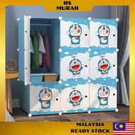 Child Wardrobe Doraemon 9 Cube Kids Clothes Rack Multipurpose Storage Cabinet Almari Baju Budak Rak Pakaian Kanak Anak