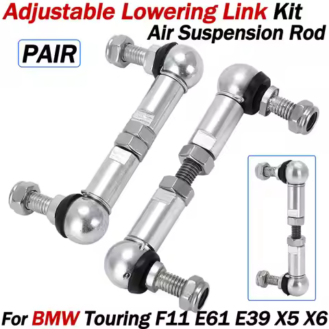 1 Pair Adjustable Air Suspension Rod Lowering Links Kit For BMW F11 E61 E39 X5 X6 Automotive Accesso