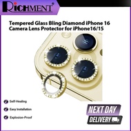 【✅SG SELLER🔥】Tempered Glass Bling Diamond iPhone 16 Camera Lens Protector for iPhone16 iPhone16e iPh