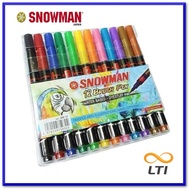Snowman Brush Pen Isi 12 Warna Brushpen MURAH BM - 12