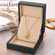 Pure real 18K Saudi gold Pawnable hollow gourd pendant with collarbone necklace