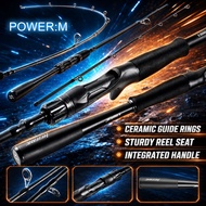 Sougayilang 1.98M  M Power Carbon Fishing Rod 2-Piece Spinning/Casting Rod 8-16LB 7-21g Ceramic Guid