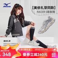 美津浓（MIZUNO）【RACER S】软底轻便运动跑步鞋子男 女缓震透气休闲慢跑鞋 18/银灰/米杏 37