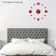 Strongaroetrtop modern art diy wall clock 3d self adhesive er design home office room decor SG