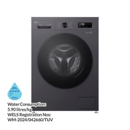 LG FB1209S6M 9KG FRONT LOAD WASHER MIDDLE BLACK 4 TICKS W600xD550xH850MM 2 YEARS WARRANTY BY LG