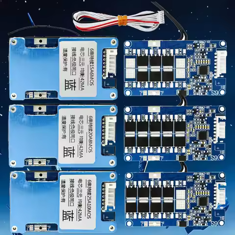 High-Current 6S 22.2V BMS (15-25A, 6/8/10MOS): With Cell Balancing for Power Tool Batteries