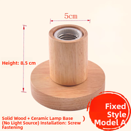 Solid Wood Nordic Creative Simple Home Use E27 Lamp Holder Bedroom Bedside Bulb with Switch Line rou