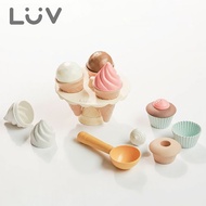 LUV質感生活 - 環保小麥稈幸福甜冰淇淋組-16件組(含甜筒8、杯子蛋糕6、勺1、支架1)
