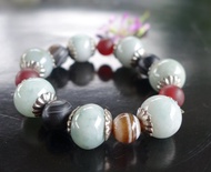 天然A貨翡翠 手鍊 手串 緬甸翡翠 天珠 瑪瑙 紅玉髓 手鏈 藝術