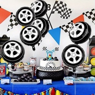 8 Pieces Tire Balloons Racing Balloons Racing Party Decoration Balloons Birthday Party Supplies Deco