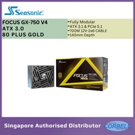 Seasonic Focus GX ATX 3 V4 750W Power Supply Unit 80 Plus Gold PSU Fully Modular Fan 135 mm [SEA 102