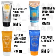 3w clinic intensive uv,natural vita-moist,collagen sunscreen
