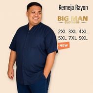 KEMEJA Plain Rayon Shirt Jumbo xxxl xxxxl Plain Shirt BIG Size 9xl 7xl 5xl