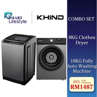 [COMBO SET] KHIND 8KG CLOTHES DRYER CD819 + 10KG FULLY AUTO WASHING MACHINE WM100A