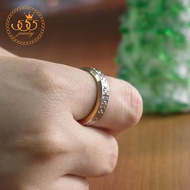 555jewelry แหวนแฟชั่น สแตนเลส สตีล สำหรับผู้หญิง ลวดลายเก๋ สีทูโทน (Two Tone) สไตล์มินิมอล รุ่น 555-R023 - แหวนสแตนเลส แหวนผู้หญิง แหวนสวยๆ (HVN-R6)