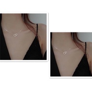 Two loves heart necklace metal heart necklace