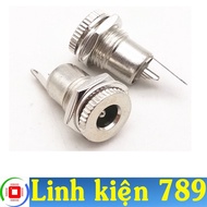 5 female DC jacks 5.5x2.1mm round stainless steel - components 789