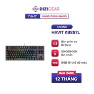 Gaming Keyboard HAVIT KB857L, 87 Keys, 19 RGB Modes, Key Life 50,000,000 Times - Genuine Dizigear