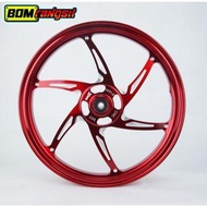 BOM Rangsit Draco CNC Mags 6-Spoke for Mio 110 – Sporty Red Alloy Wheel Rim Upgrade