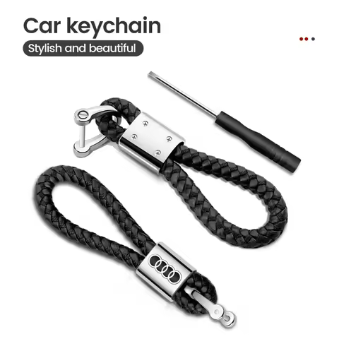 Leather Car Keychain Anti-lost Key Chain Leather Keyrings Interior Accessories For Audi A1 A4 A6 A7 