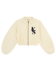 Kloset Design KS Crop Jacket เสื้อเจตเกตยีนส์ปักโลโก้ (AW23-T006)