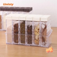 UMISTY Spice Seasoning Storage Box, Multi-purpose Plastic Salt Pepper Seasoning Bottle,  Transparent Spice Storage Bottle Kitchen