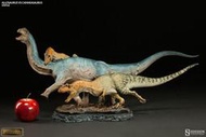 （售完)Sideshow BenToy Allosaurus vsCamara異特龍VS圓頂龍雕像場景組SC-31033