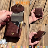 WENNEY Slim Minimalist Wallet, Handmade PU Leather Built-in Pen Slot Multifunctional Compact Wallet,