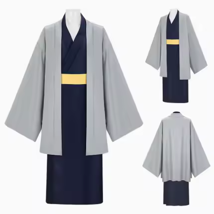 Kotaro Katsura Style Cosplay Outfit, Blue Kimono Samurai Suit with Belt, Adult Halloween Carnival Pa