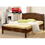 SOLID WOOD QUEEN BED / WOODEN QUEEN BED /  QUEEN BED / DOUBLE BED / KATIL KAYU / BED / BEDROOM FURNI