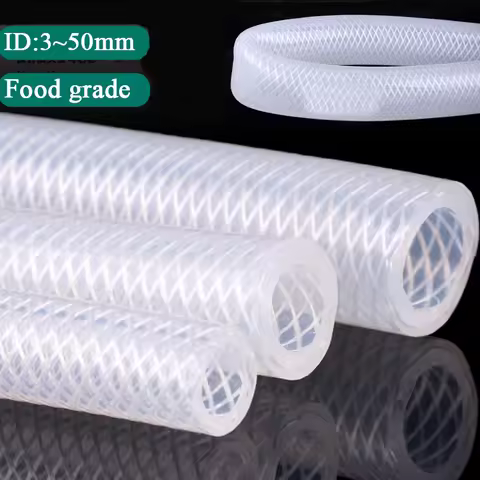 1m/Lot ID 3-50mm Food Grade Silicone Hose Double Layer Braided Rubber Hose Heat Resistant High Presu