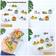 GANTUNGAN (12PCS) MAKKAH MADINAH GOLD SILVER PLASTIC KEYCHAIN MAKKAH MADINAH BAG HANGER MAKKAH MADIN