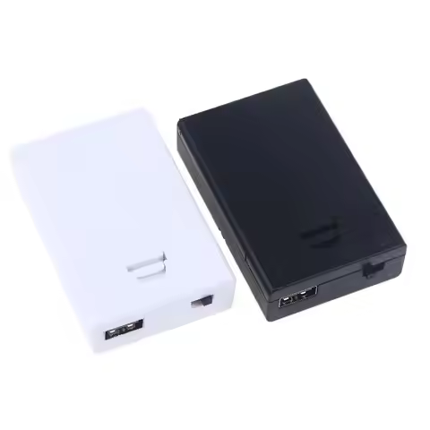 Black White 7.5*4.6*1.8cm Built In USB Battery Holder With Switch And Cover 3AA 4.5V Battery Box AA 