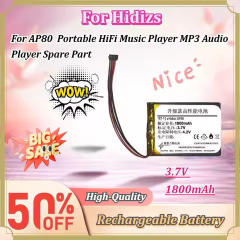 For Hidizs AP80 3.7V 1800mAh Li-Polymer Battery Replacement Portable HiFi Music Player MP3 Audio Pla