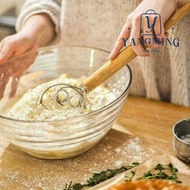 YANGYANG 13" Oak Handle  Egg Beater Flour Coil Mixer Flour Mixer Flour Beater Flour Mixer