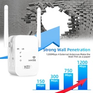 5G Wifi Repeater Wi-Fi Amplifier Signal Extender Network Booster 1200Mbps 2.4G/ 5Ghz Long Range Wireless Repeator