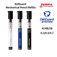 Zebra Mechanical Pencil Lead DelGuard Replacement Lead 0.3/0.5/0.7 HB/B/2B