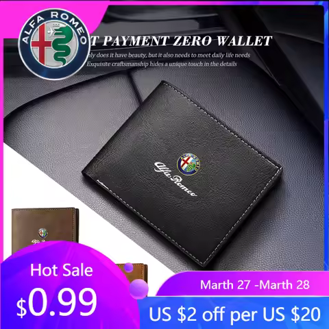 For Alfa Romeo Car Multi Functional Zero Short Purse Driver's License Wallet For Alfa Romeo 159 Giul